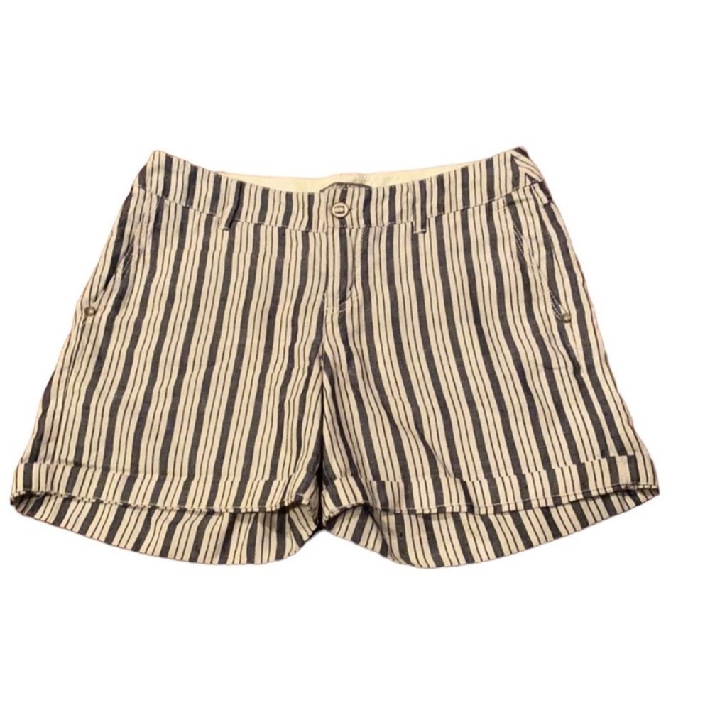 Michael Stars blue and white striped linen shorts